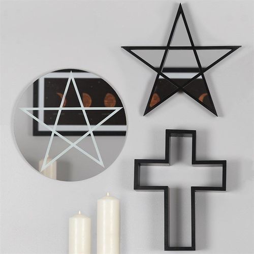 Black Framed Pentagram Mirror | Inspired Creative Gifts | UK Supplier