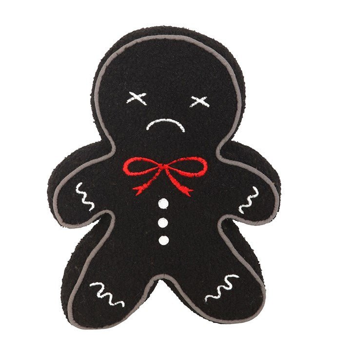 Black Gingerdead Man Boucle Cushion | Inspired Creative Gifts | UK Supplier