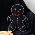 Black Gingerdead Man Boucle Cushion | Inspired Creative Gifts | UK Supplier