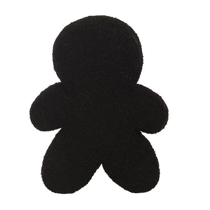 Black Gingerdead Man Boucle Cushion | Inspired Creative Gifts | UK Supplier