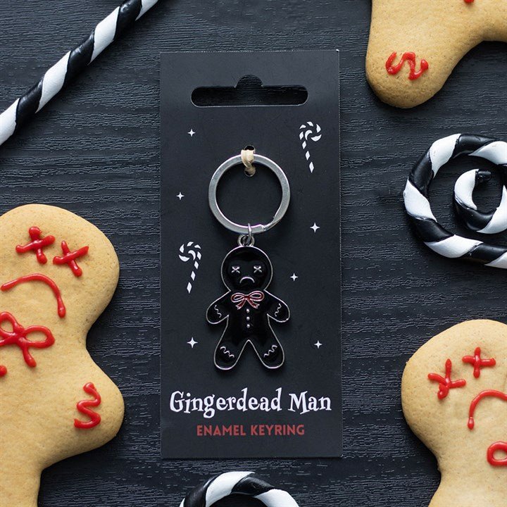 Black Gingerdead Man Keyring | Inspired Creative Gifts | UK Supplier