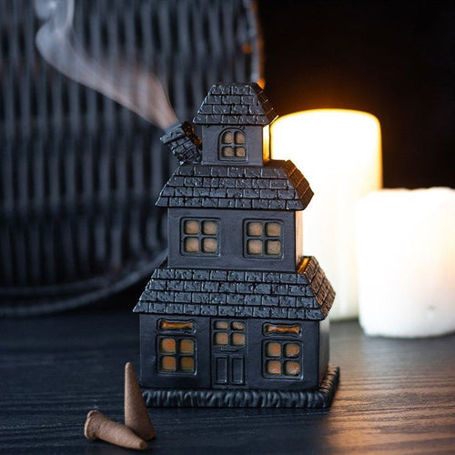 Black Haunted House Incense Cone Holder | Inspired Creative Gifts | UK Supplier
