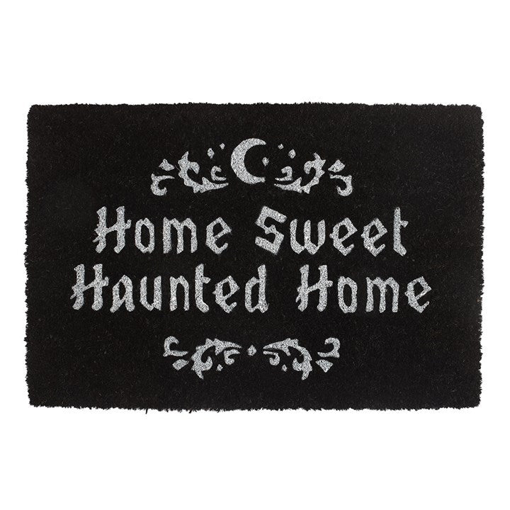 Black Home Sweet Haunted Home Doormat | Inspired Creative Gifts | UK Supplier