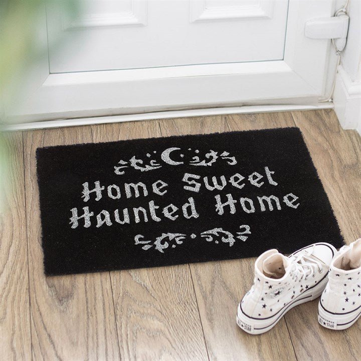 Black Home Sweet Haunted Home Doormat | Inspired Creative Gifts | UK Supplier