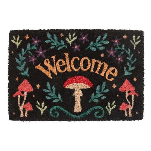 Black Mushroom Welcome Doormat | Inspired Creative Gifts | UK Supplier