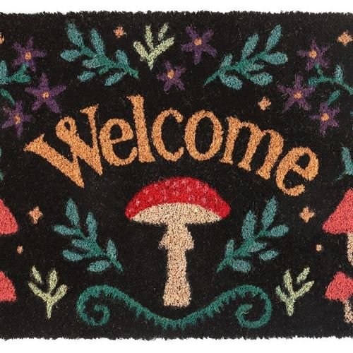 Black Mushroom Welcome Doormat | Inspired Creative Gifts | UK Supplier