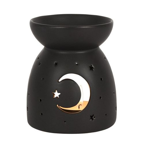 Black Mystical Moon Cut Out Oil Burner | Inspired Creative Gifts | UK Supplier