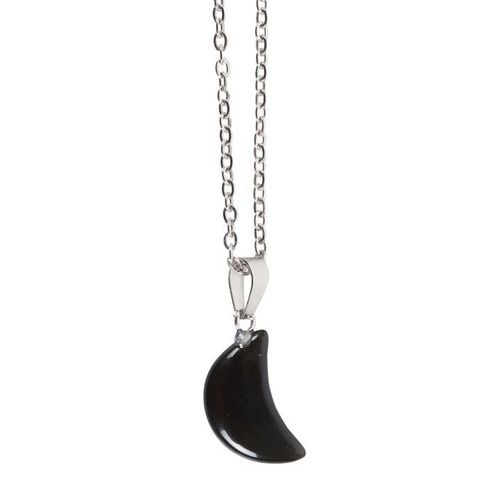 Black Obsidian Crystal Moon Necklace on Greeting Card | Inspired Creative Gifts | UK Supplier