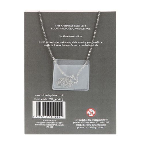 Black Obsidian Crystal Moon Necklace on Greeting Card | Inspired Creative Gifts | UK Supplier