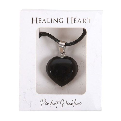 Black Obsidian Healing Crystal Heart Necklace | Inspired Creative Gifts | UK Supplier