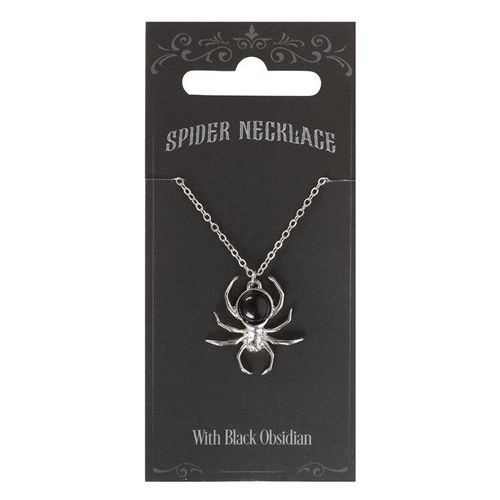 Black Obsidian Spider Pendant Necklace | Inspired Creative Gifts | UK Supplier