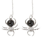 Black Obsidian Spider Threader Earrings | Inspired Creative Gifts | UK Supplier