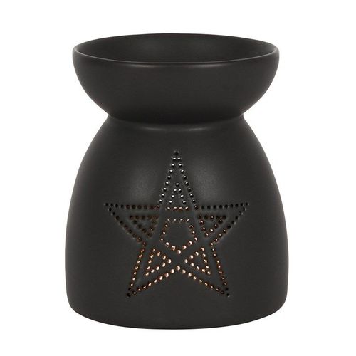 Black Pentagram Cut Out Oil Burner | Inspired Creative Gifts | UK Supplier