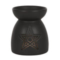 Black Pentagram Cut Out Oil Burner | Inspired Creative Gifts | UK Supplier