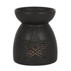 Black Pentagram Cut Out Oil Burner | Inspired Creative Gifts | UK Supplier