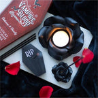 Black Rose Resin Tealight Candle Holder | Inspired Creative Gifts | UK Supplier