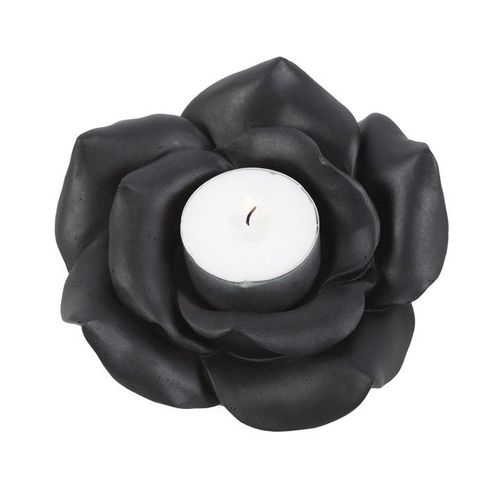 Black Rose Resin Tealight Candle Holder | Inspired Creative Gifts | UK Supplier