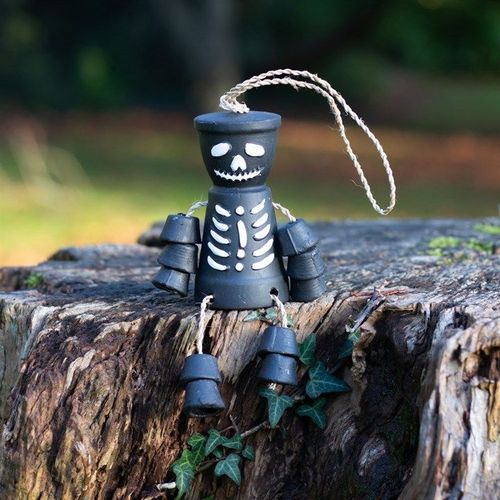 Black Skeleton Terracotta Pot Man | Inspired Creative Gifts | UK Supplier