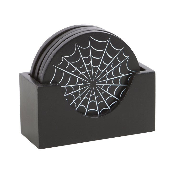 Black Spiderweb Coaster Set | Inspired Creative Gifts | UK Supplier