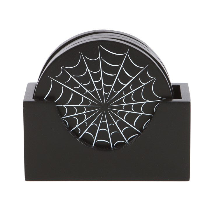 Black Spiderweb Coaster Set | Inspired Creative Gifts | UK Supplier