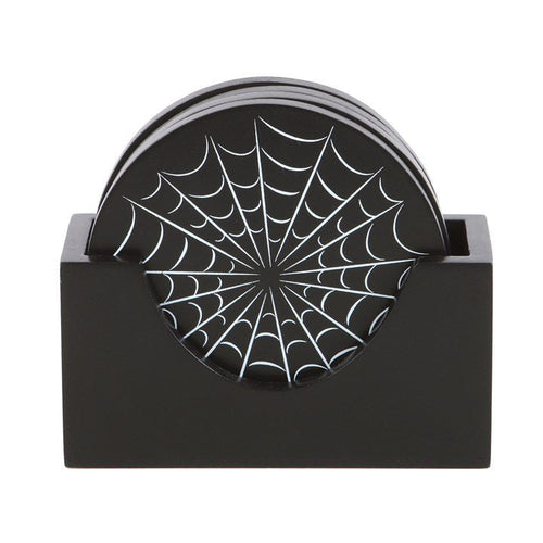 Black Spiderweb Coaster Set | Inspired Creative Gifts | UK Supplier