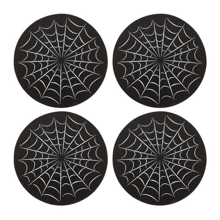 Black Spiderweb Coaster Set | Inspired Creative Gifts | UK Supplier