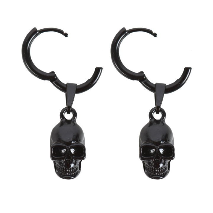 Black Stainless Steel Skull Earrings | Inspired Creative Gifts | UK Supplier