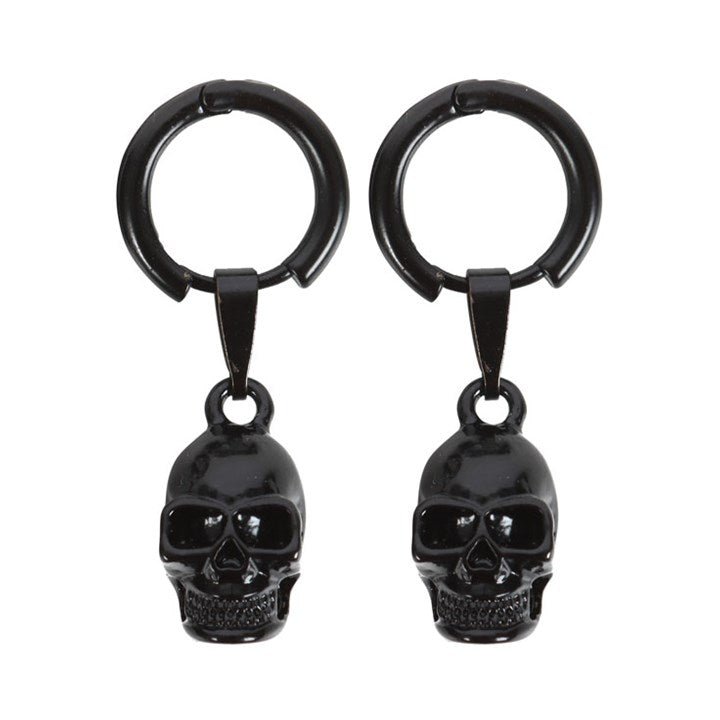 Black Stainless Steel Skull Earrings | Inspired Creative Gifts | UK Supplier