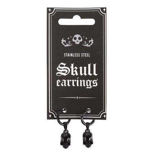 Black Stainless Steel Skull Earrings | Inspired Creative Gifts | UK Supplier