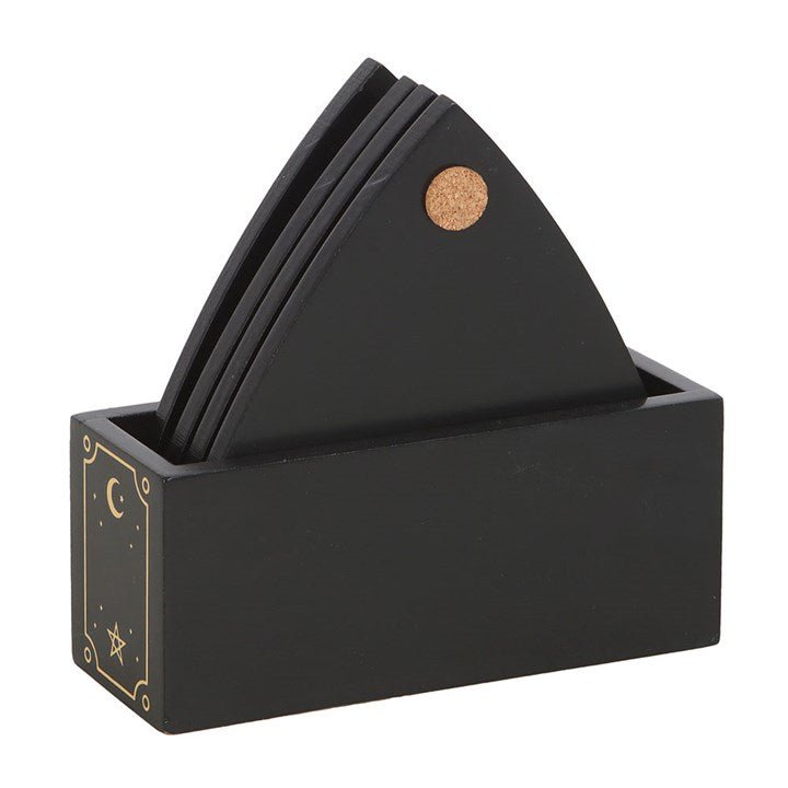 Black Talking Board Planchette Coaster Set | Inspired Creative Gifts | UK Supplier