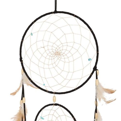 Black Triple Dreamcatcher with Feathers | Inspired Creative Gifts | UK Supplier