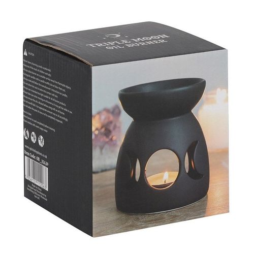 Black Triple Moon Cut Out Oil Burner | Inspired Creative Gifts | UK Supplier