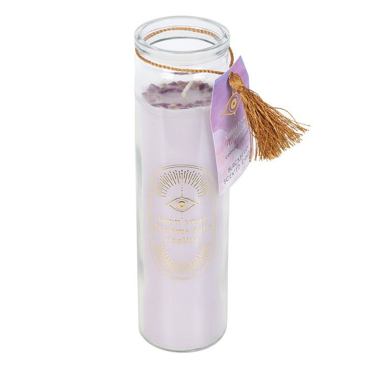 Blackberry Tube Candle with Amethyst Crystals | Inspired Creative Gifts | UK Supplier