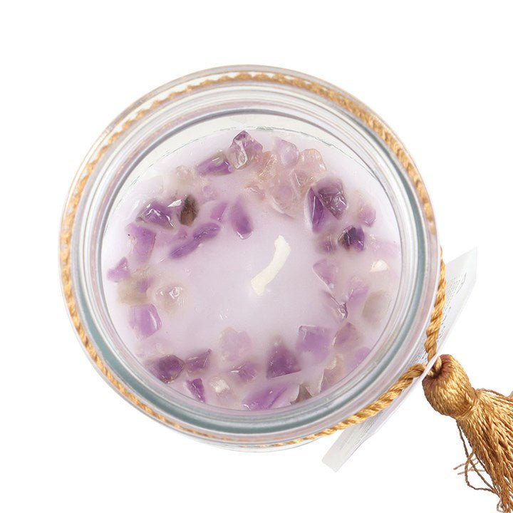 Blackberry Tube Candle with Amethyst Crystals | Inspired Creative Gifts | UK Supplier