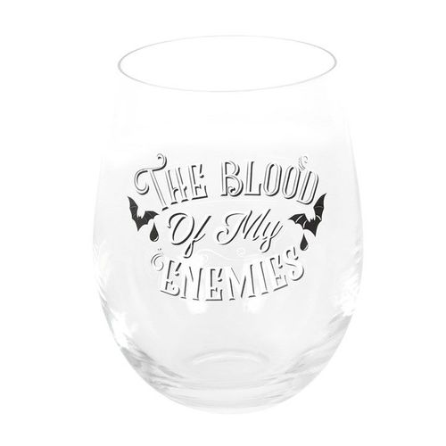 Blood Of My Enemies Stemless Wine Glass | Inspired Creative Gifts | UK Supplier