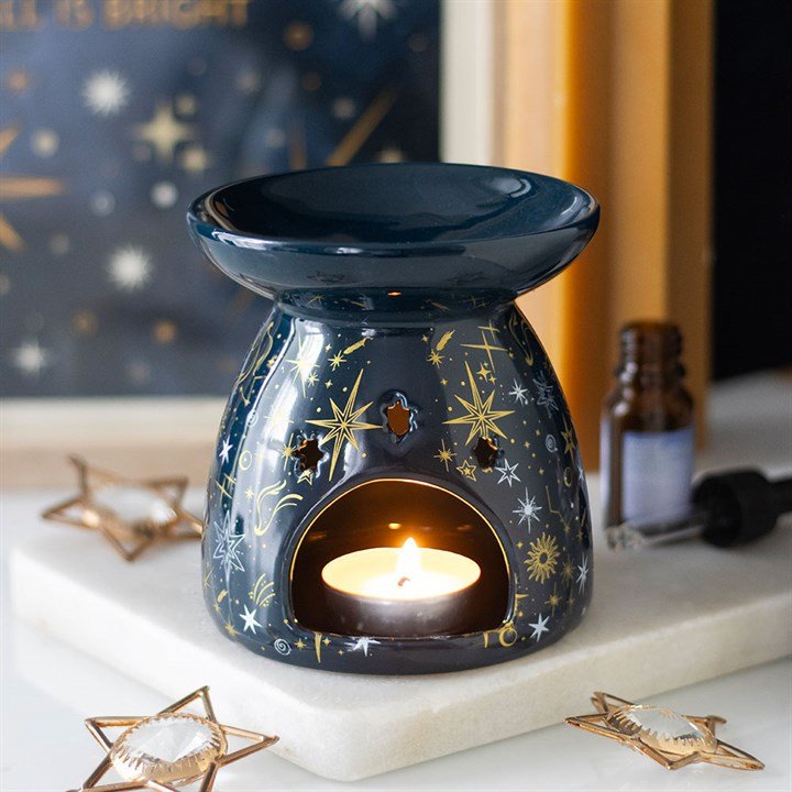 Blue Starry Night Oil Burner and Wax Warmer | Inspired Creative Gifts | UK Supplier