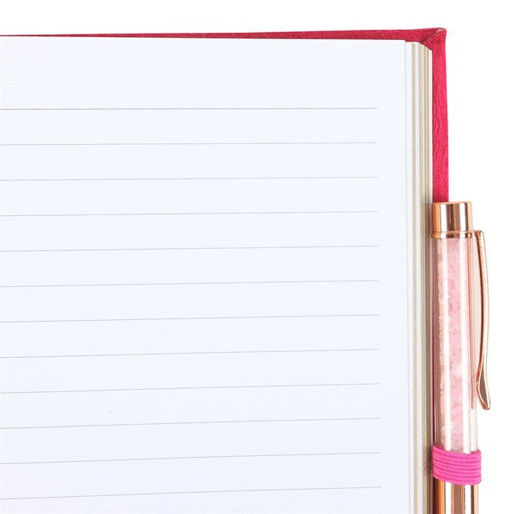 Book of Love Spells Journal with Rose Quartz Crystal Pen | Inspired Creative Gifts | UK Supplier