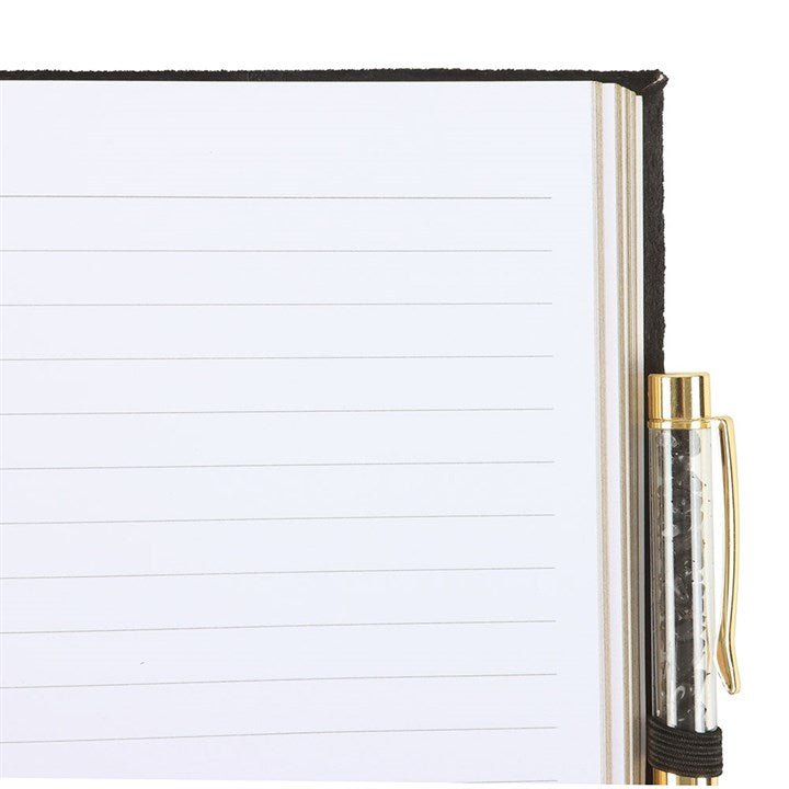 Book of Shadows Journal with Black Obsidian Crystal Pen | Inspired Creative Gifts