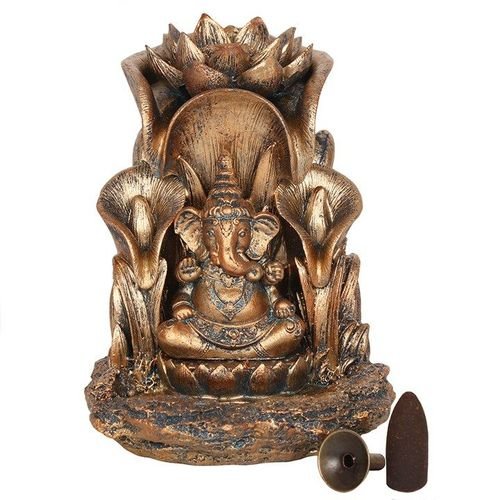 Bronze Ganesh Backflow Incense Burner | Inspired Creative Gifts | UK Supplier