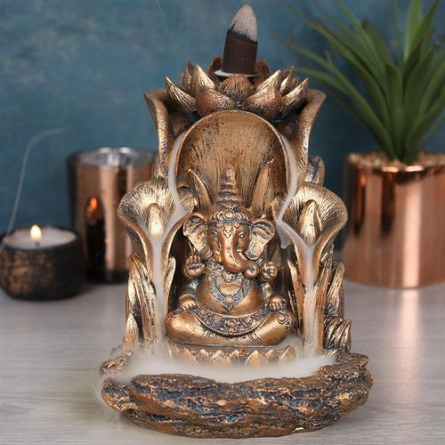 Bronze Ganesh Backflow Incense Burner | Inspired Creative Gifts | UK Supplier