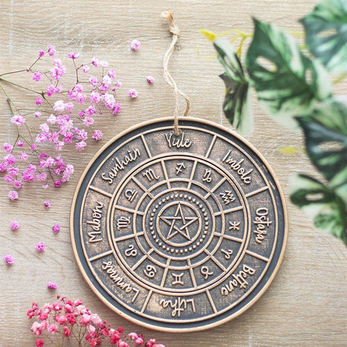 Bronze Wheel of the Year Hanging Terracotta Plaque | Wall Art | Inspired Creative Gifts