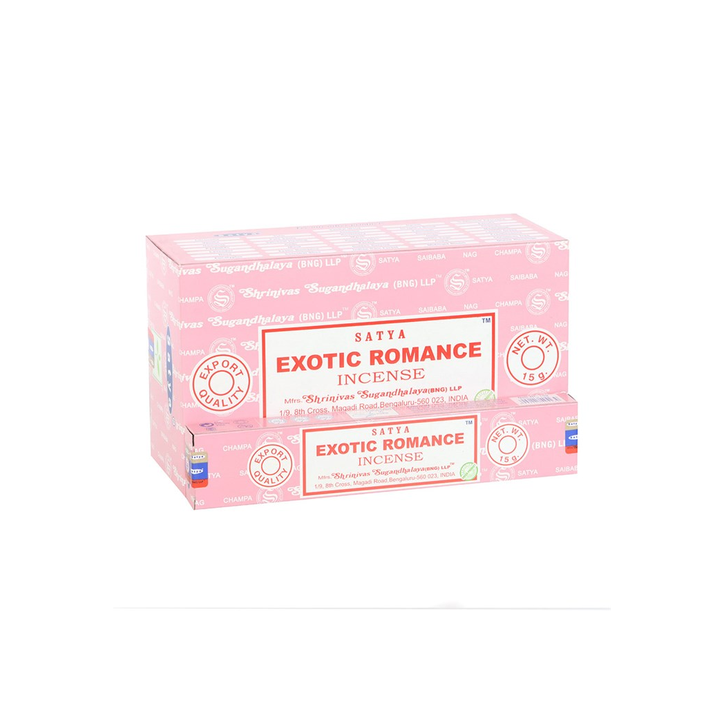 12 Packs of Satya Exotic Romance Incense Sticks | Incense Sticks & Cones