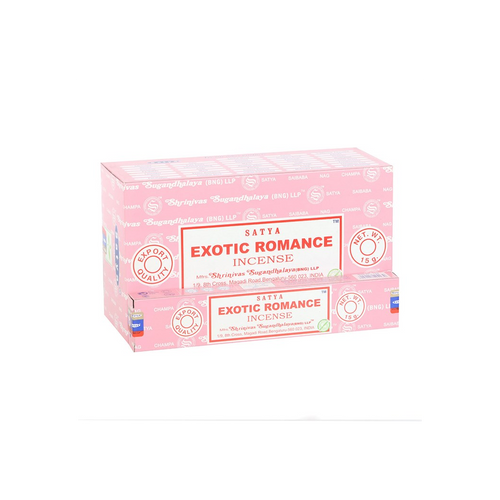 12 Packs of Satya Exotic Romance Incense Sticks | Incense Sticks & Cones