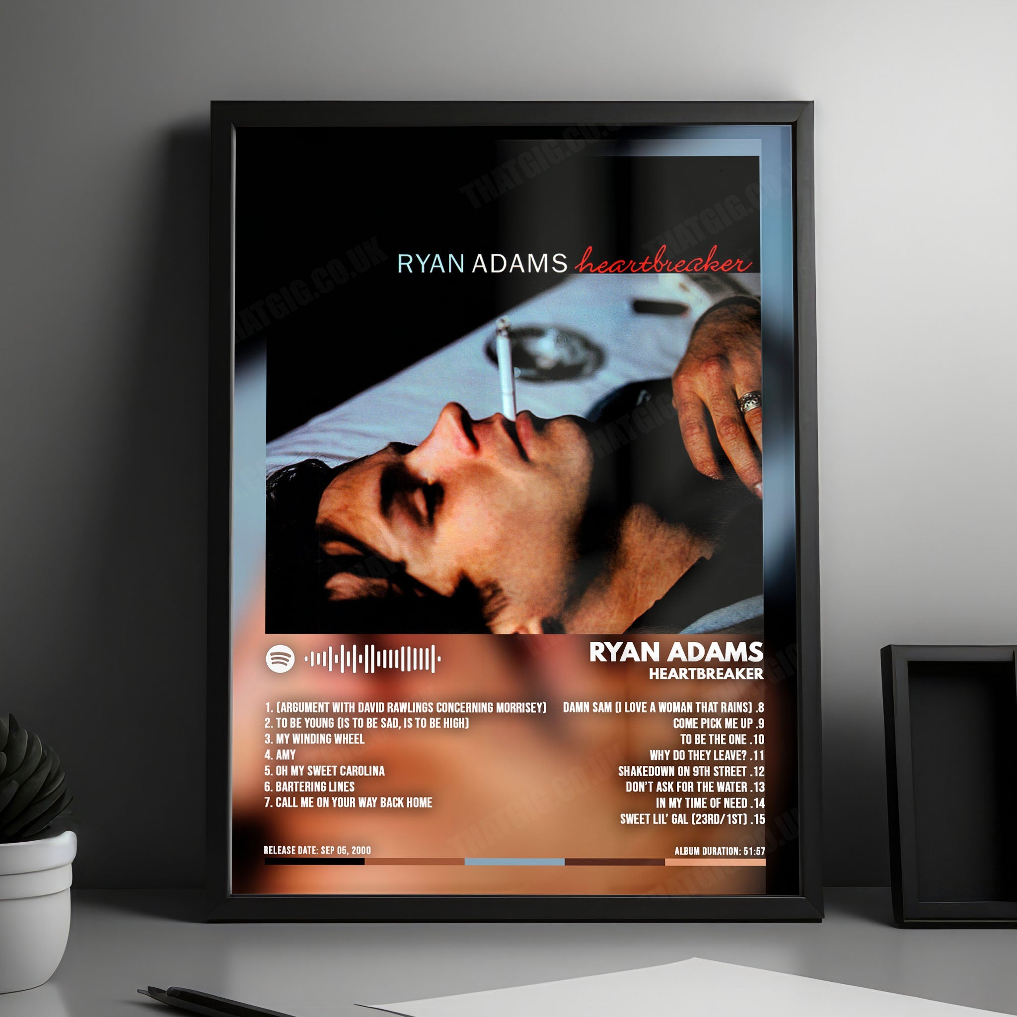 Ryan Adams "Heartbreaker" Album Cover Poster - with Complete Tracklist