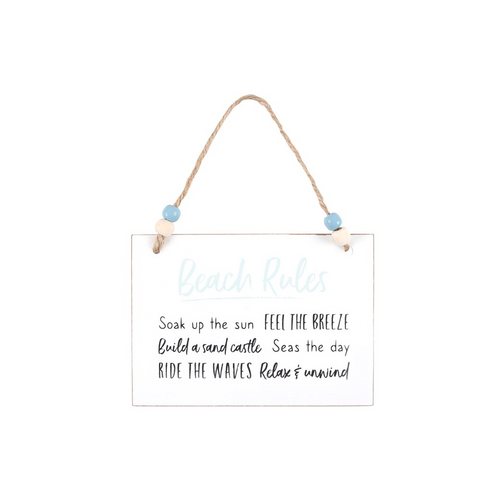 Beach Rules Hanging Sign