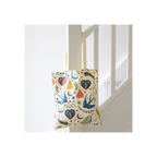 Cream Folk Print Polycotton Tote Bag