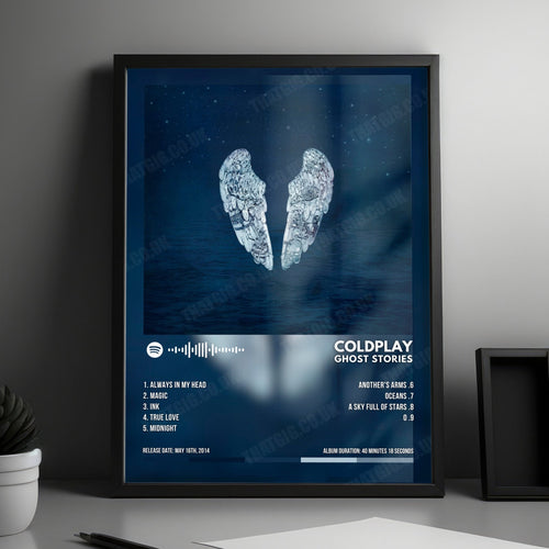 Coldplay "Ghost Stories" Album Cover Poster - with Complete Tracklist | Album Cover | Inspired Creative Gifts