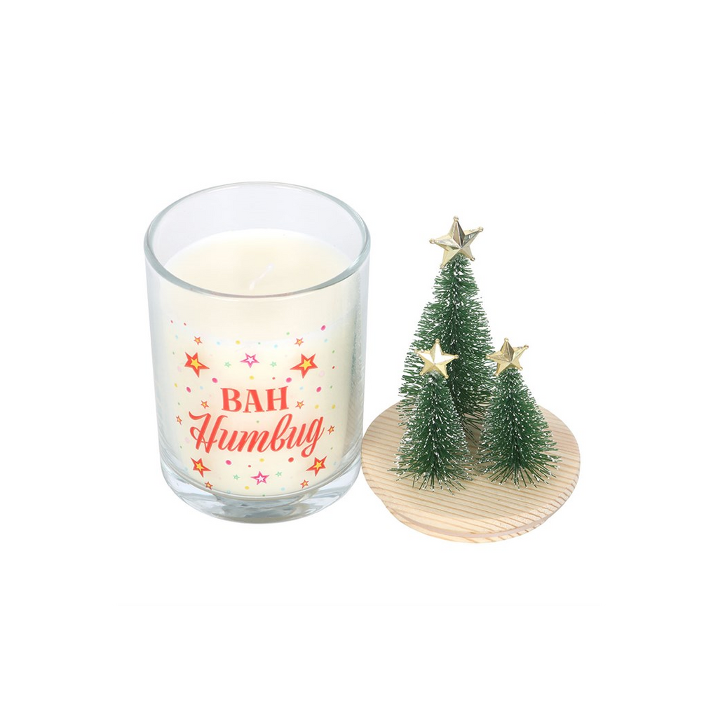 Bah Humbug Orange & Clove Glass Candle with Tree | Candles
