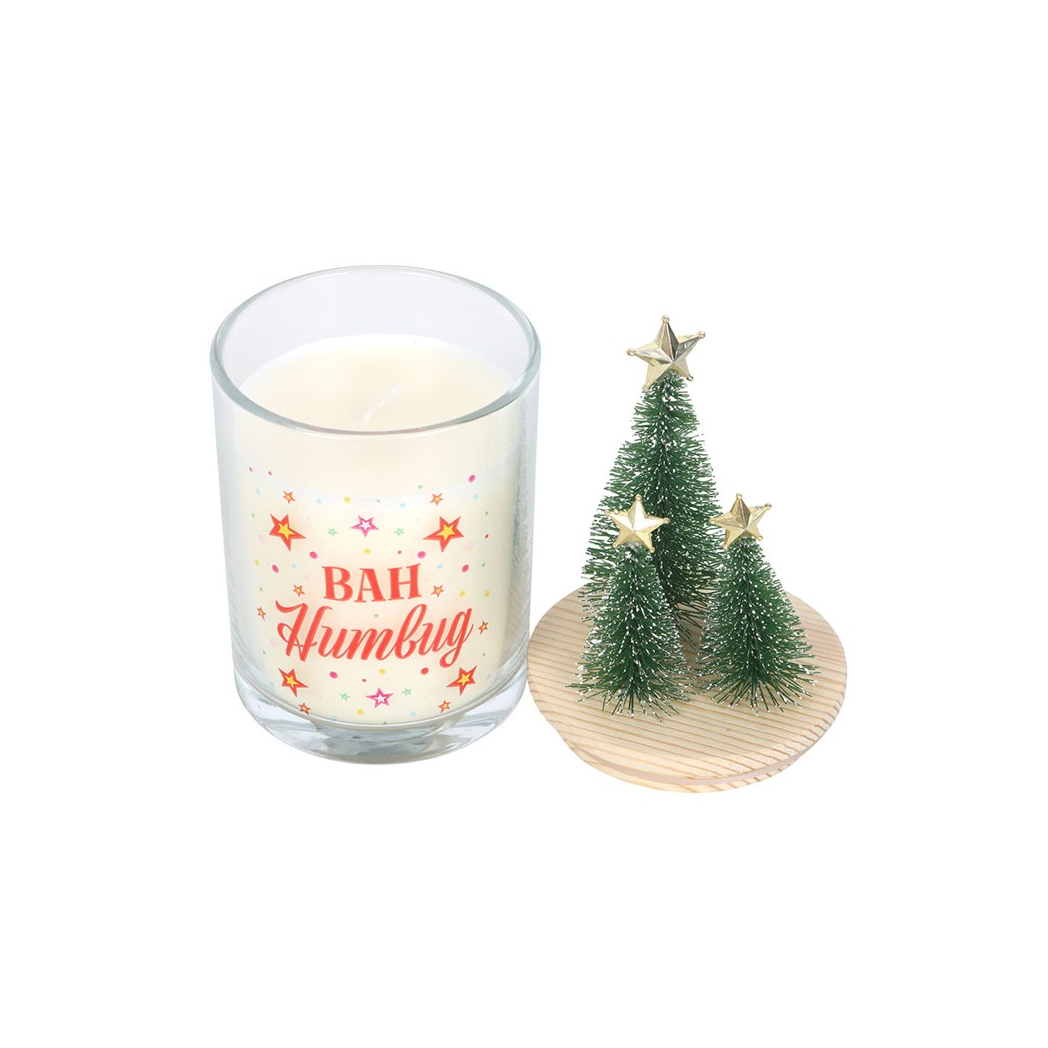 Bah Humbug Orange & Clove Glass Candle with Tree | Candles