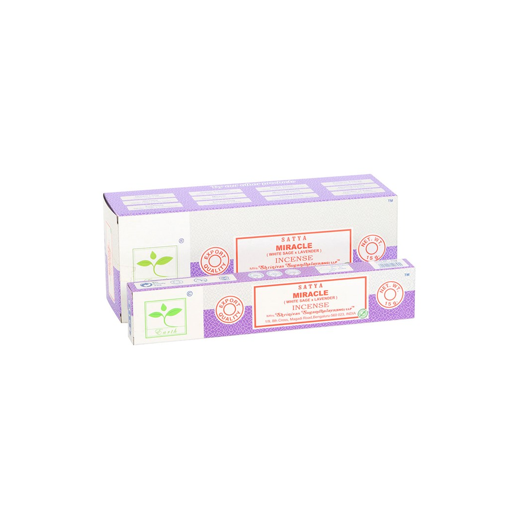 6 Packs of Miracle Earth Incense by Satya | Incense Sticks & Cones